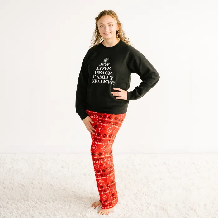 Adults’ Unisex Lounge Pants - Red Fair Isle
