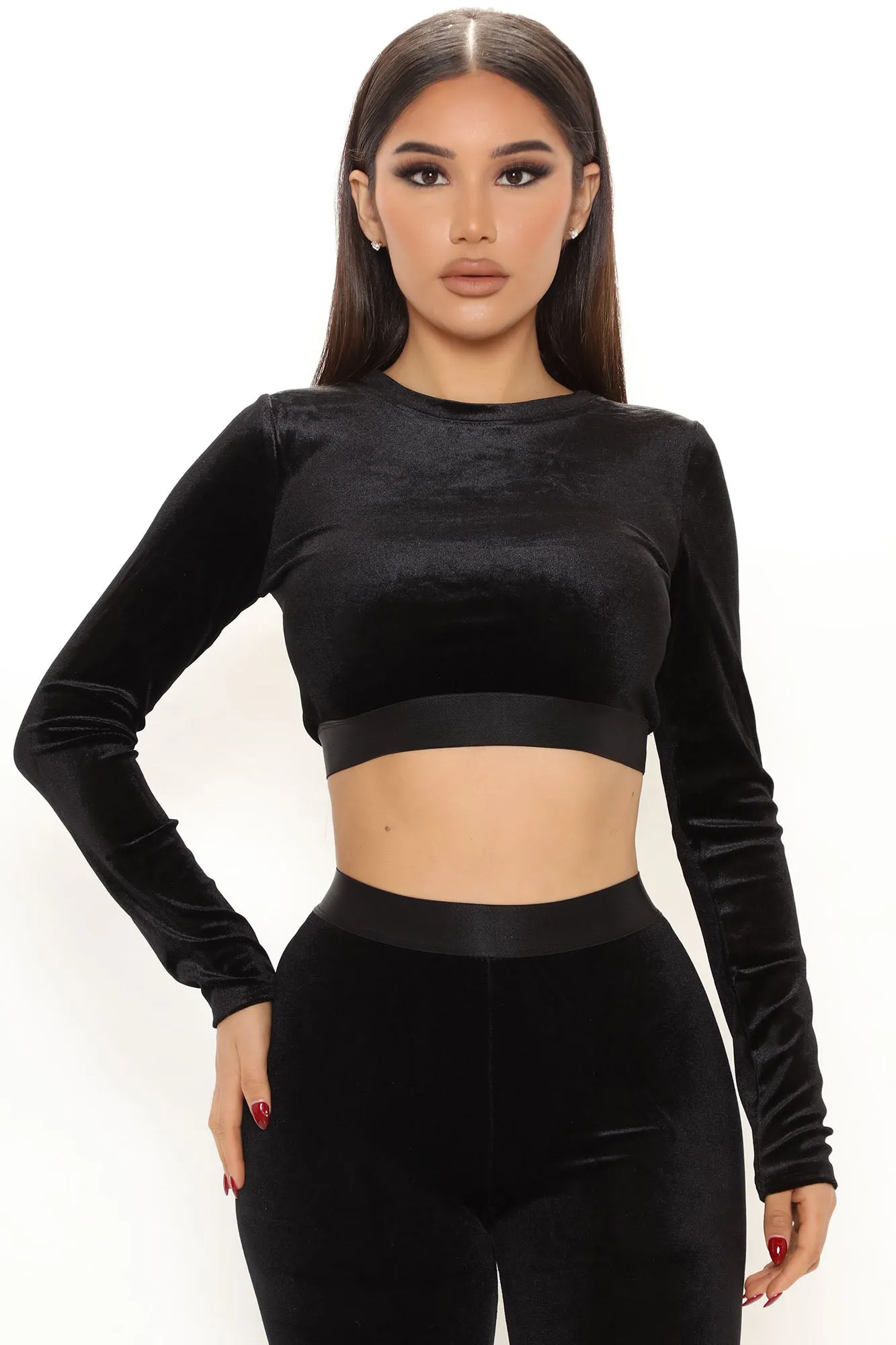 Always Together Velour Legging Set - Black