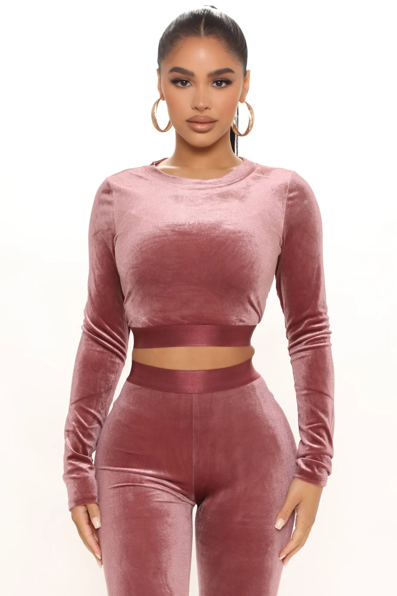 Always Together Velour Legging Set - Mauve