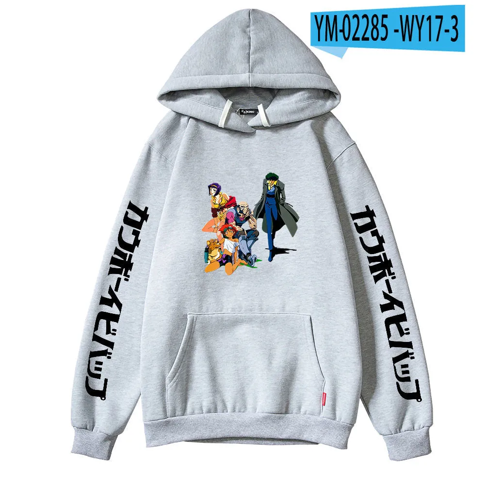 Anime Cowboy Bebop Hoodies Casual Pullovers Oversized Streetwear Sweatshirts