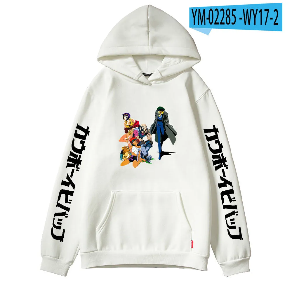 Anime Cowboy Bebop Hoodies Casual Pullovers Oversized Streetwear Sweatshirts