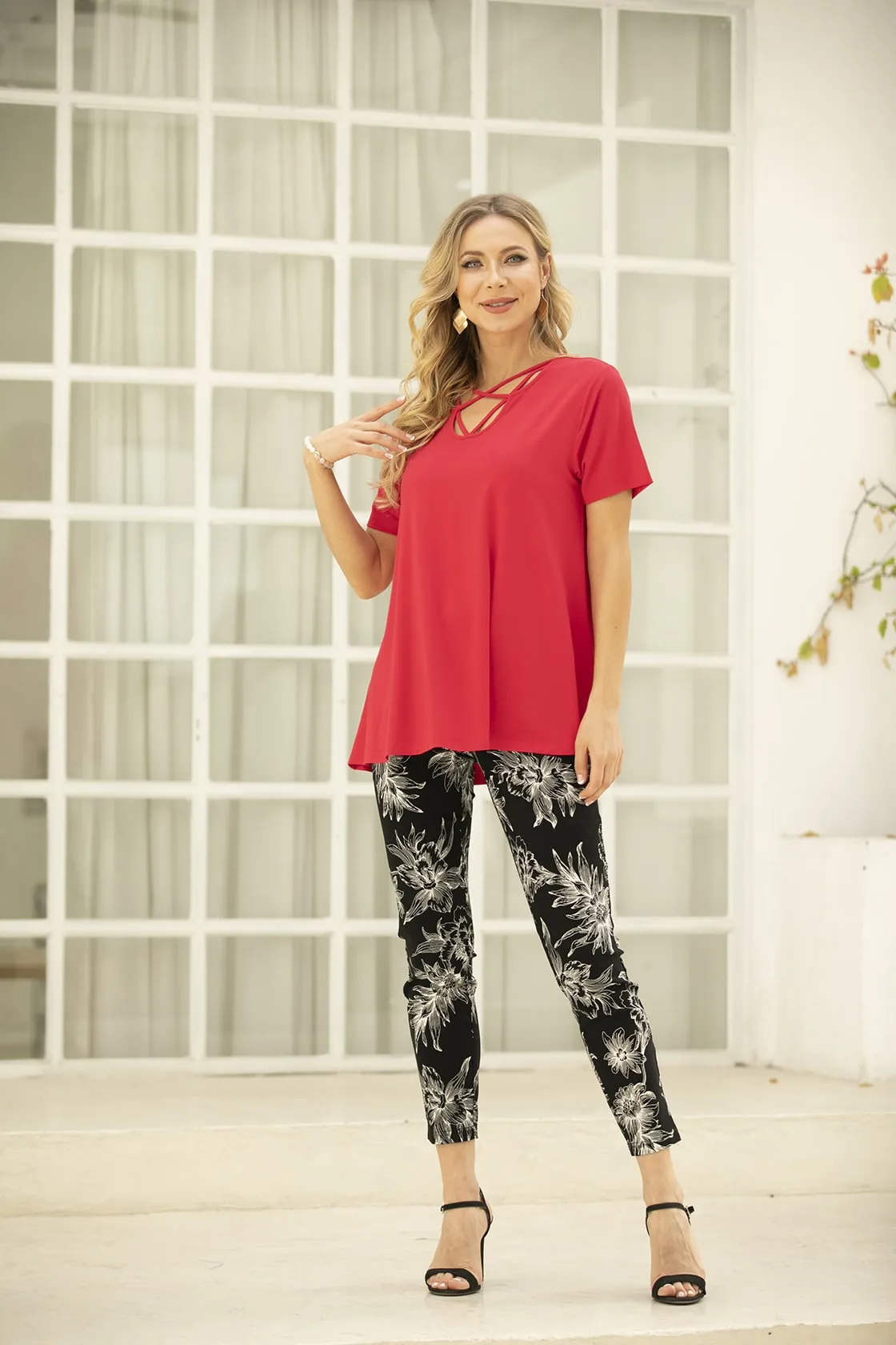 Bamboo Top With Criss Cross