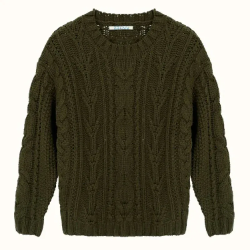 Black Friday Joskaa Vintage Green Knitwear Pullovers Long Sleeve Oversized Sweater Women Fairy Grunge Autumn Winter Thick Warm Clothes Chic
