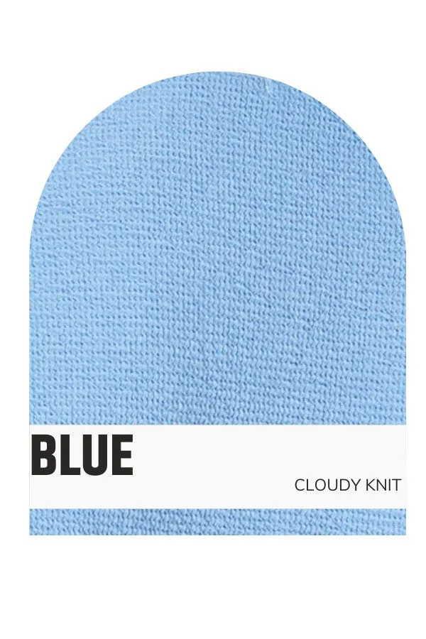Blue Cloudy Knit Hoodie