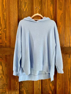 Blue Cloudy Knit Hoodie
