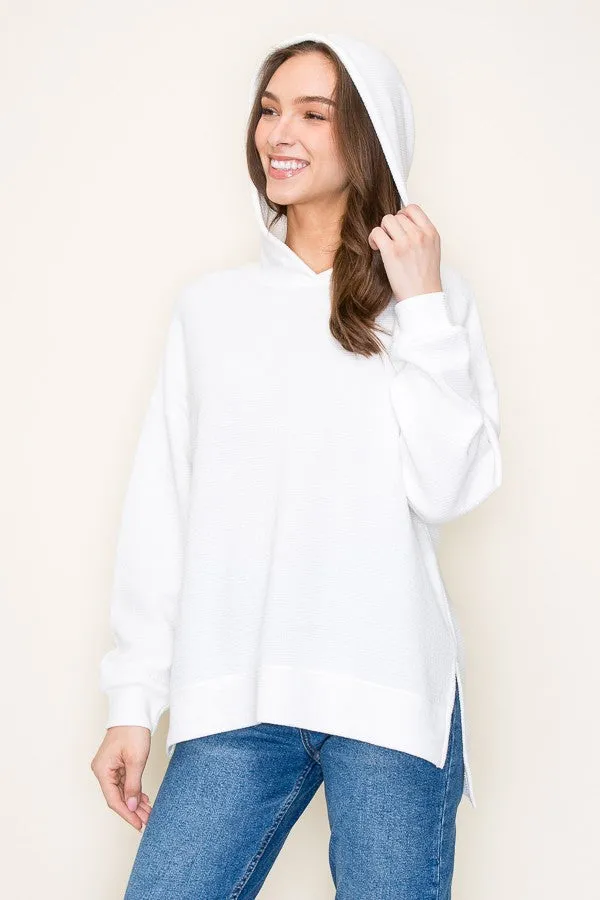 Blue Cloudy Knit Hoodie
