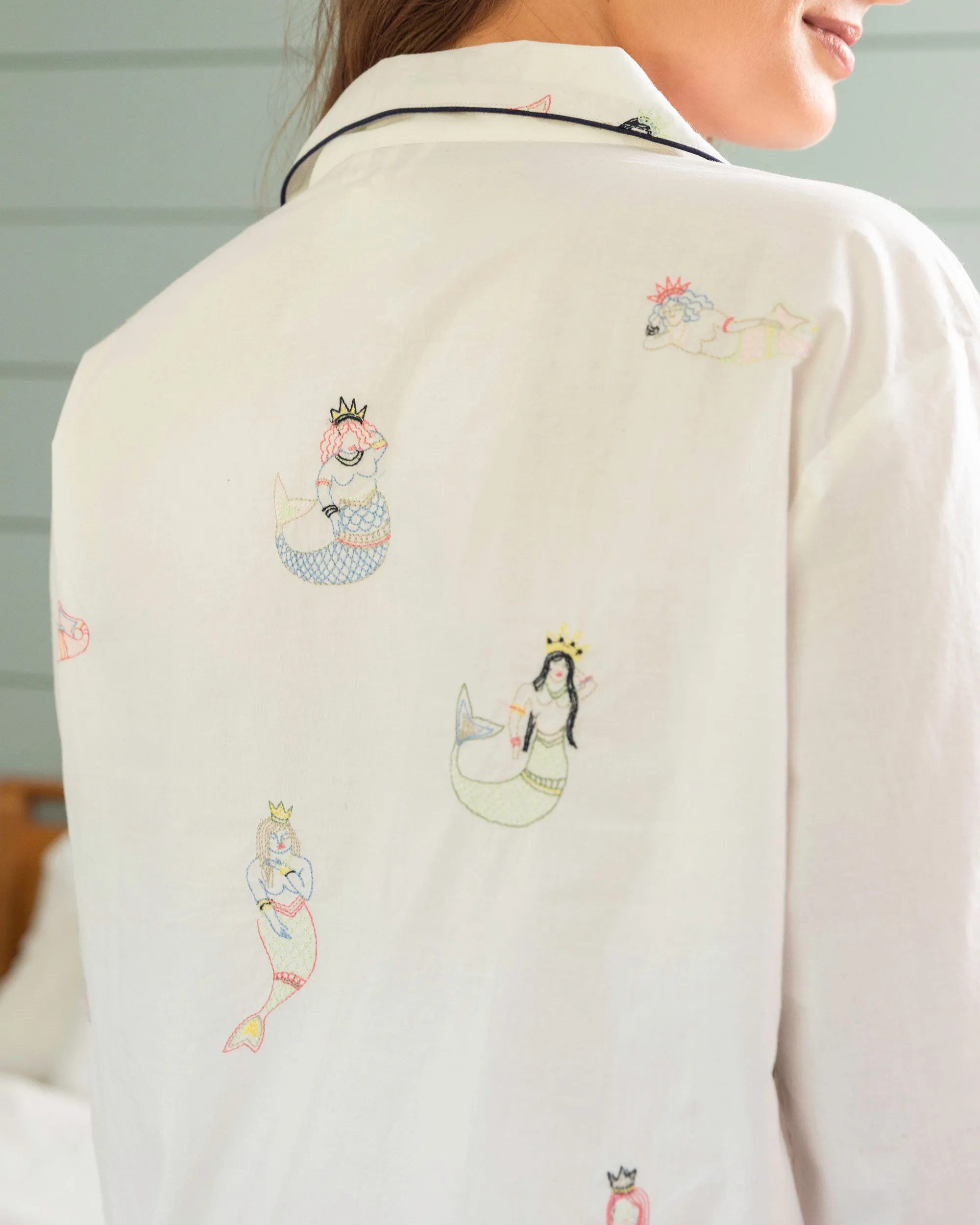 Daughters of Triton - Petite Long PJ Set - Cloud