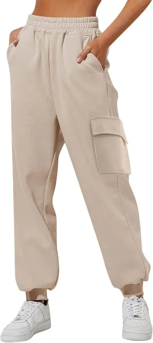 Elastic Ankle Baggy Sweatpants Joggers Women Cinch Bottom High Waist Cargo Pants Oversized Y2k Trouser with Pockets