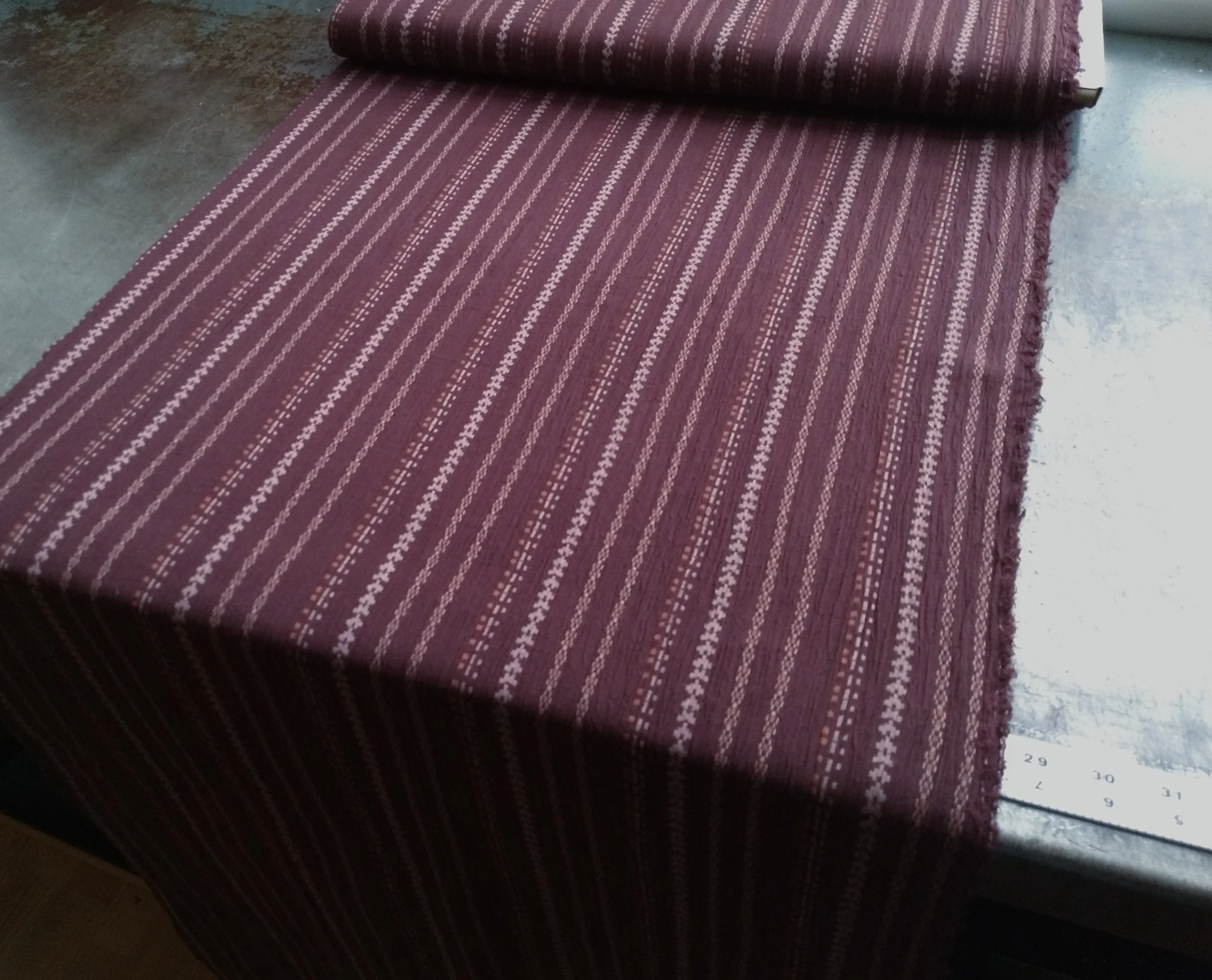 Embroidered Cotton Gauze / Aubergine