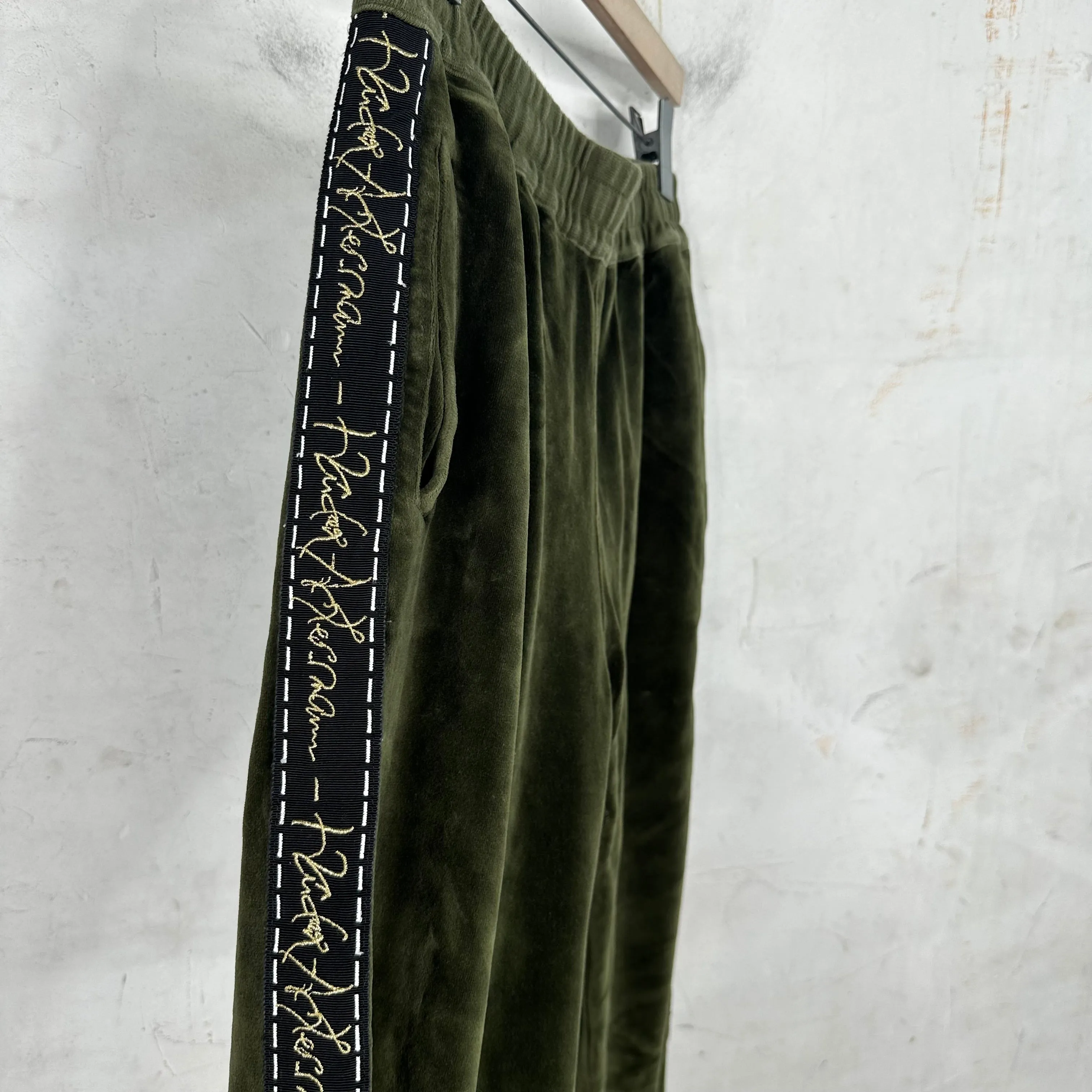 Haider Ackermann Forest Green Velvet Lounge Pants