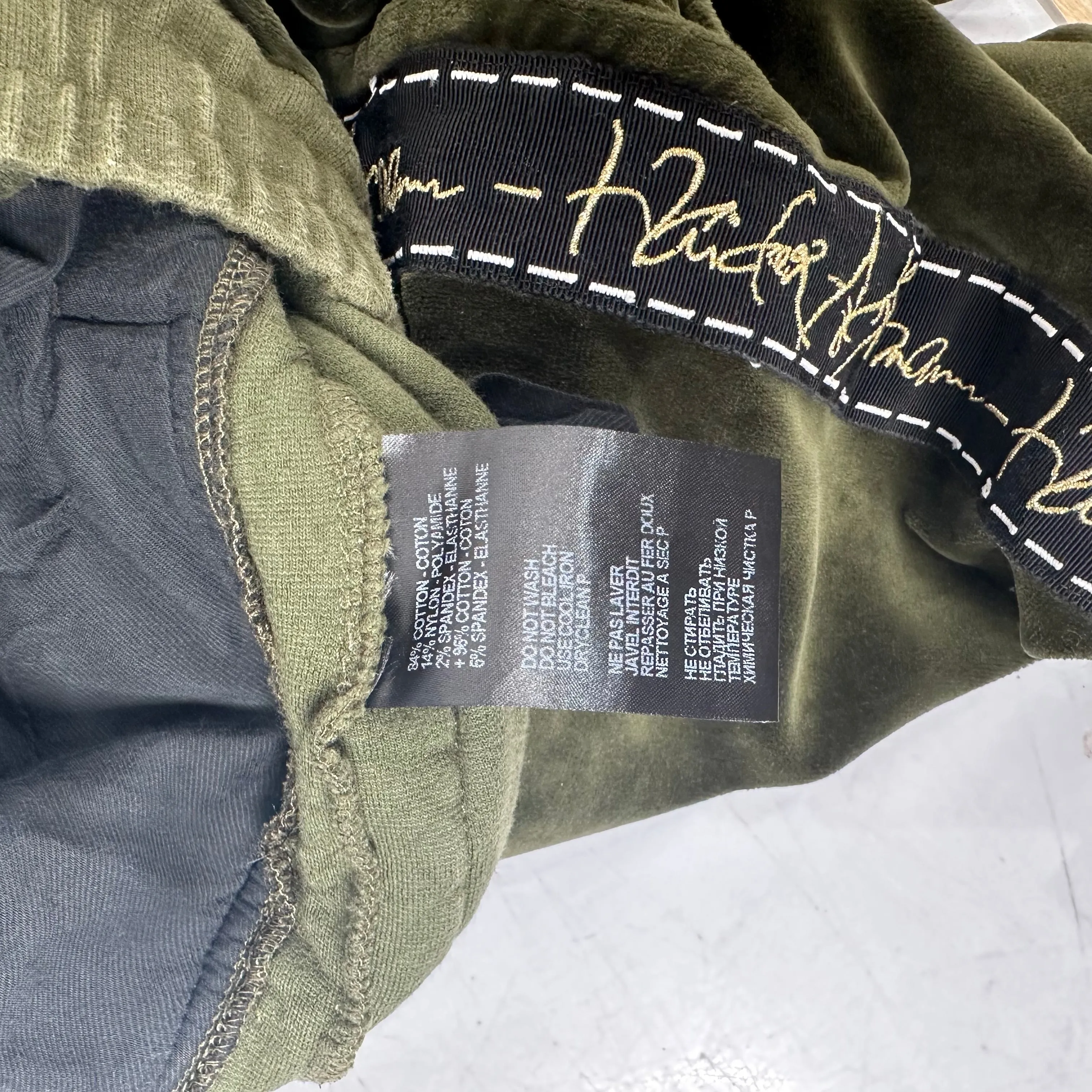 Haider Ackermann Forest Green Velvet Lounge Pants