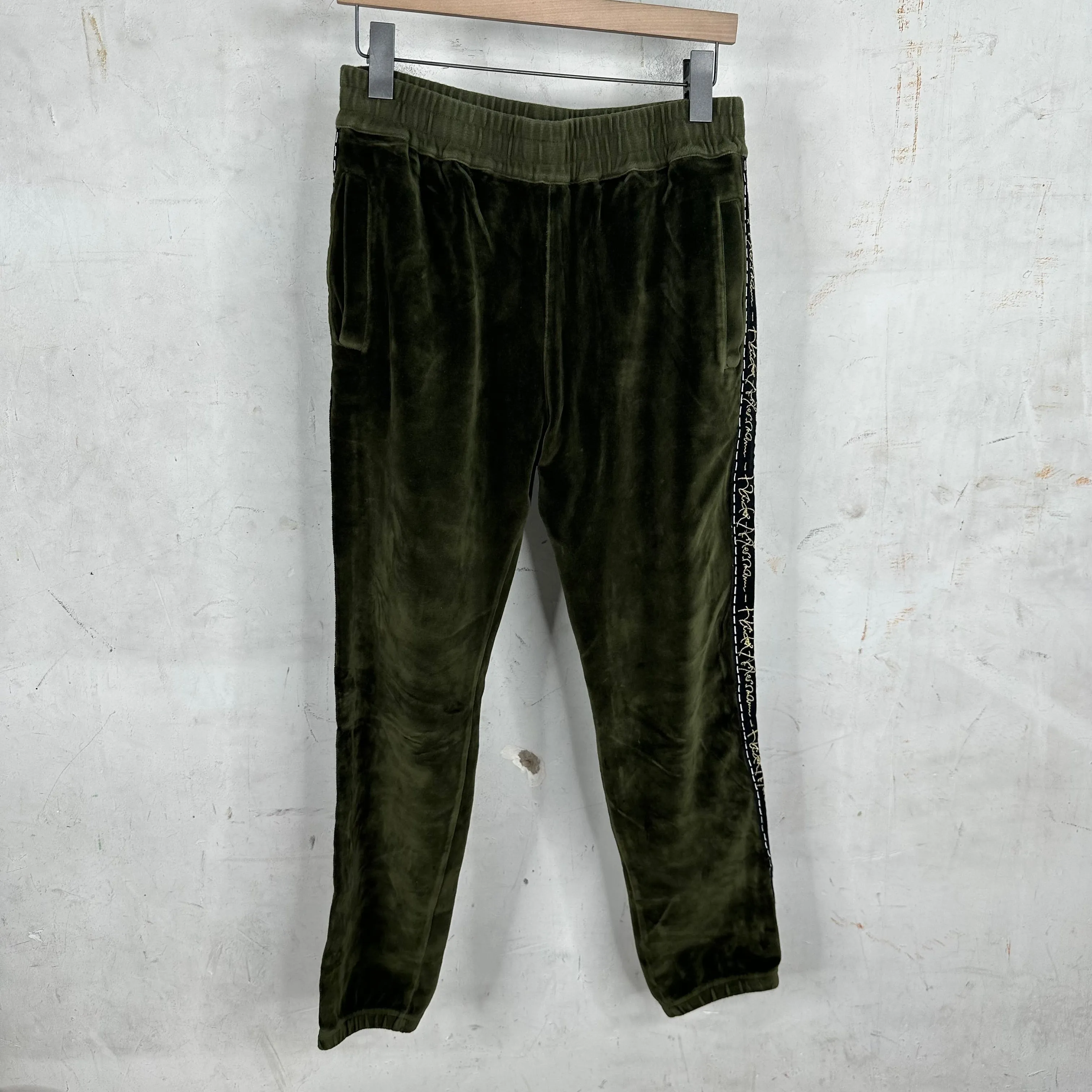 Haider Ackermann Forest Green Velvet Lounge Pants