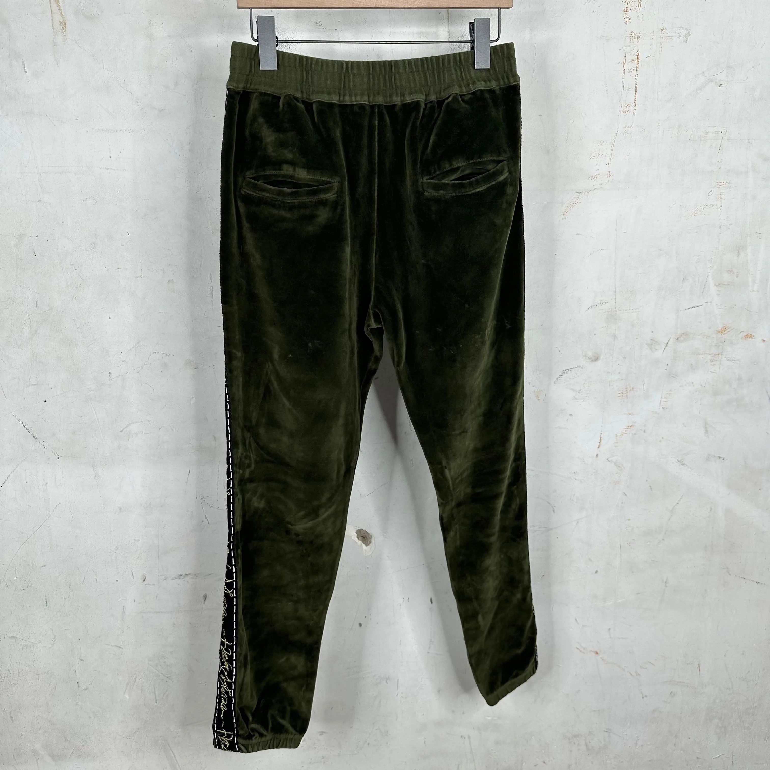 Haider Ackermann Forest Green Velvet Lounge Pants