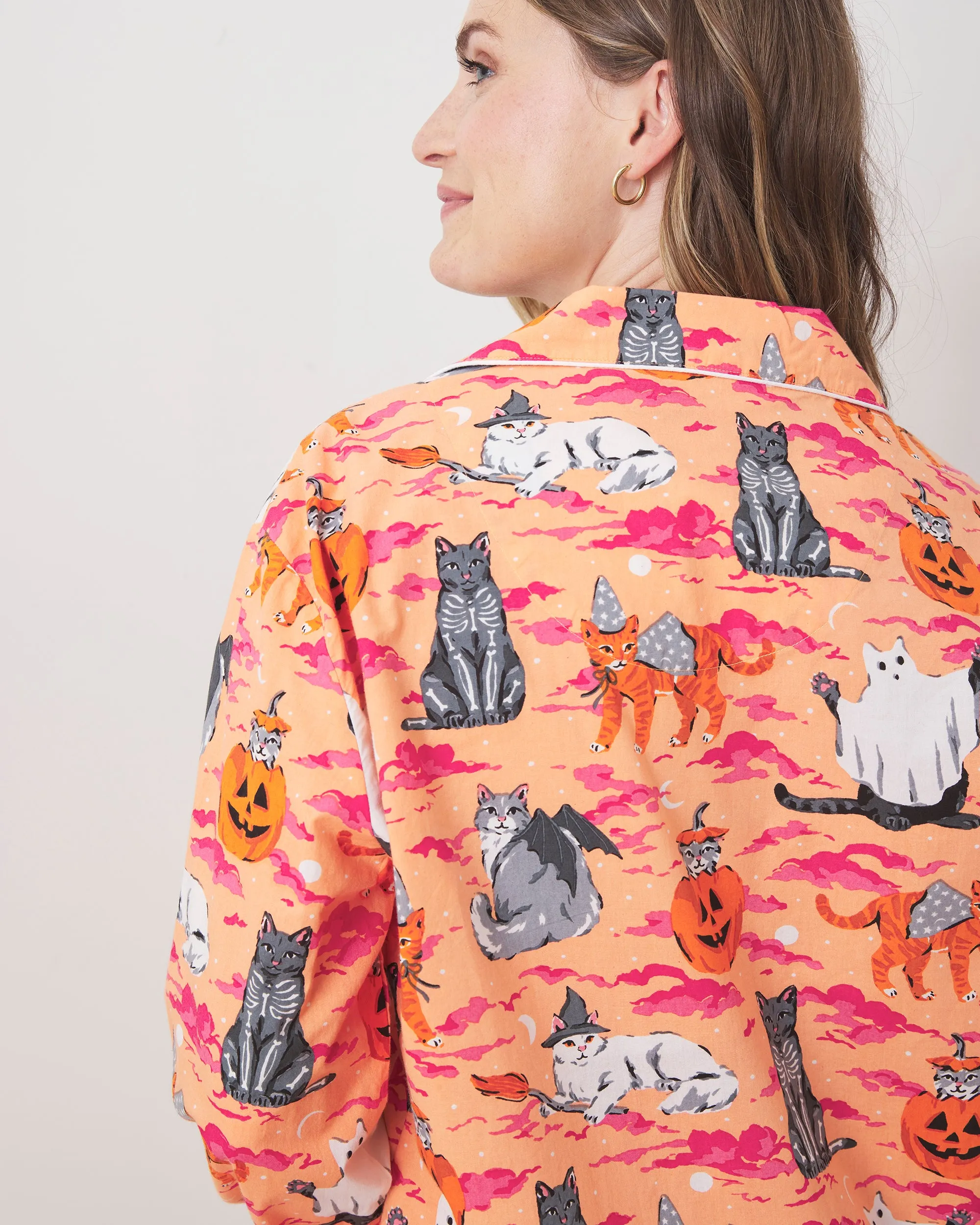 Halloween House Cats - Sleep Shirt - Jack O' Lantern