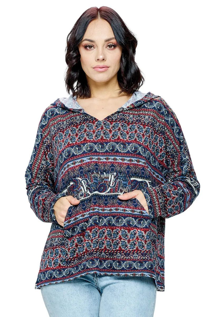 Hooded Top Elephant Print