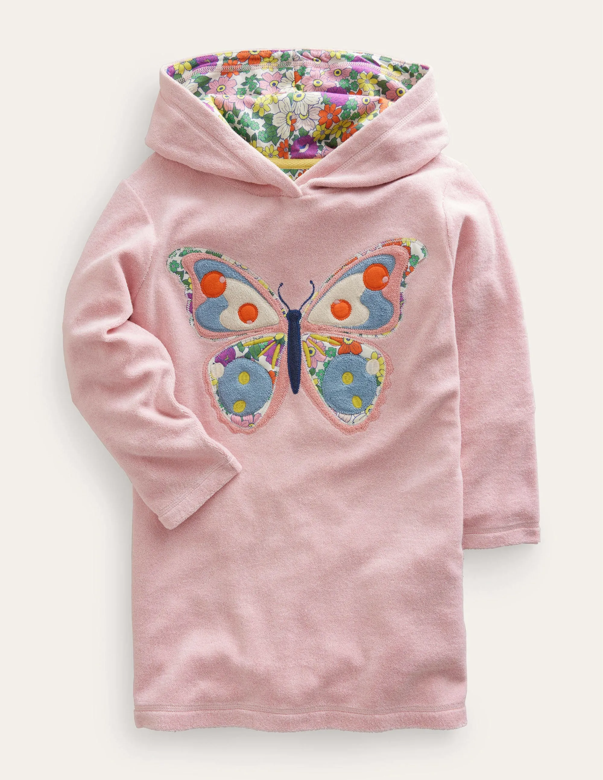 Logo Towelling Dress-French Pink Butterfly