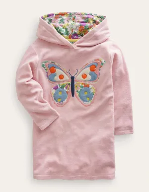 Logo Towelling Dress-French Pink Butterfly