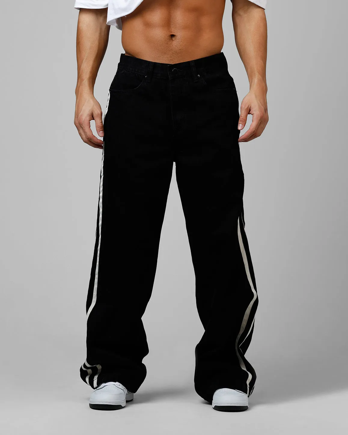Loiter Track Star Denim Jeans Black