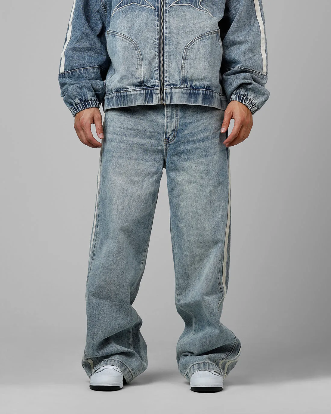 Loiter Track Star Denim Jeans Blue Wash
