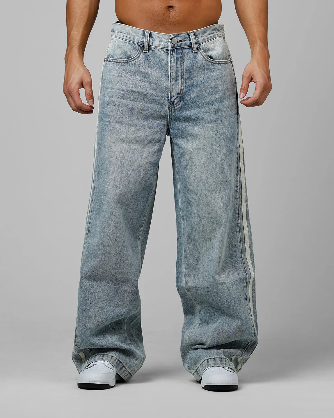 Loiter Track Star Denim Jeans Blue Wash