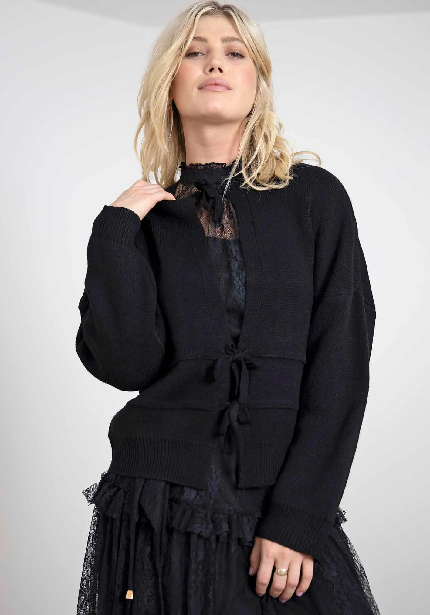 Matchmaker Black Bow Cardigan