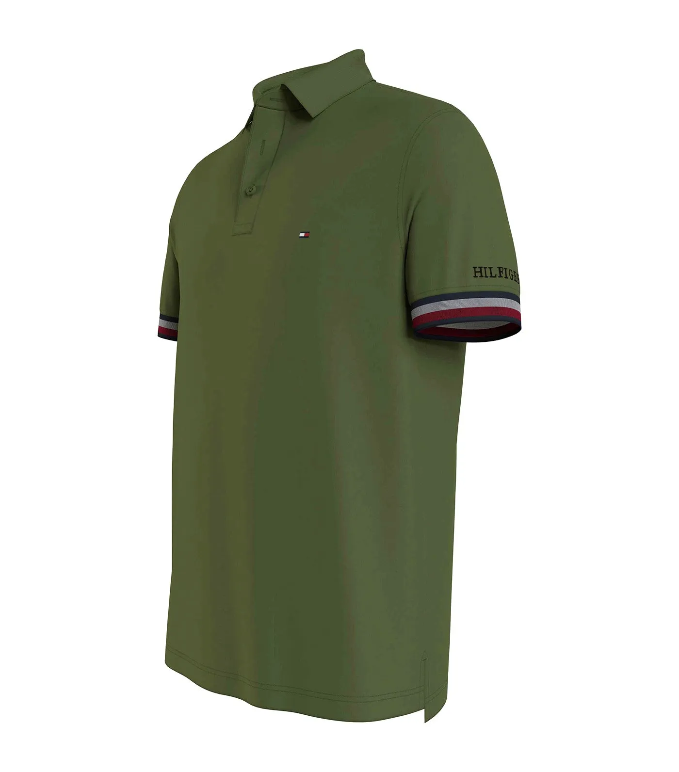Men's WCC Bold Textured Cuff Regular Polo Shirt Putting Green