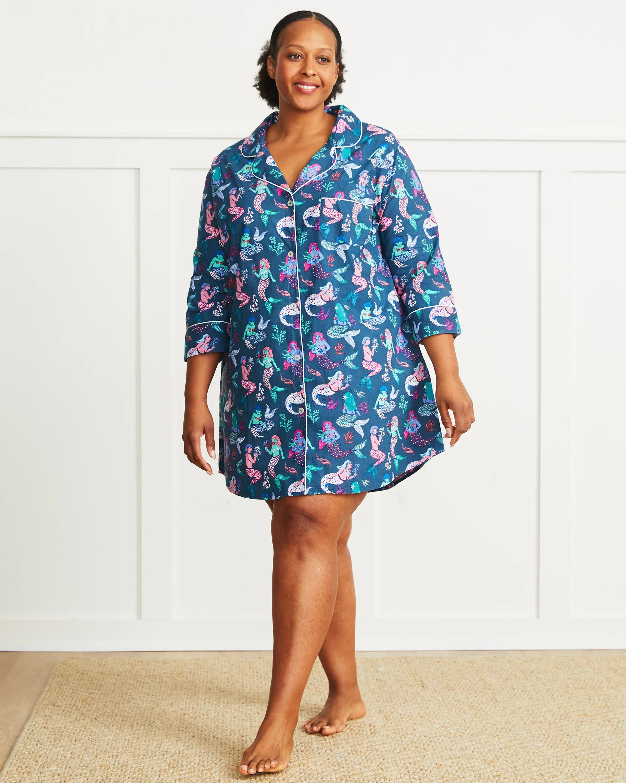 Mythical Mermaids - Sleep Shirt - Shoreline Blue