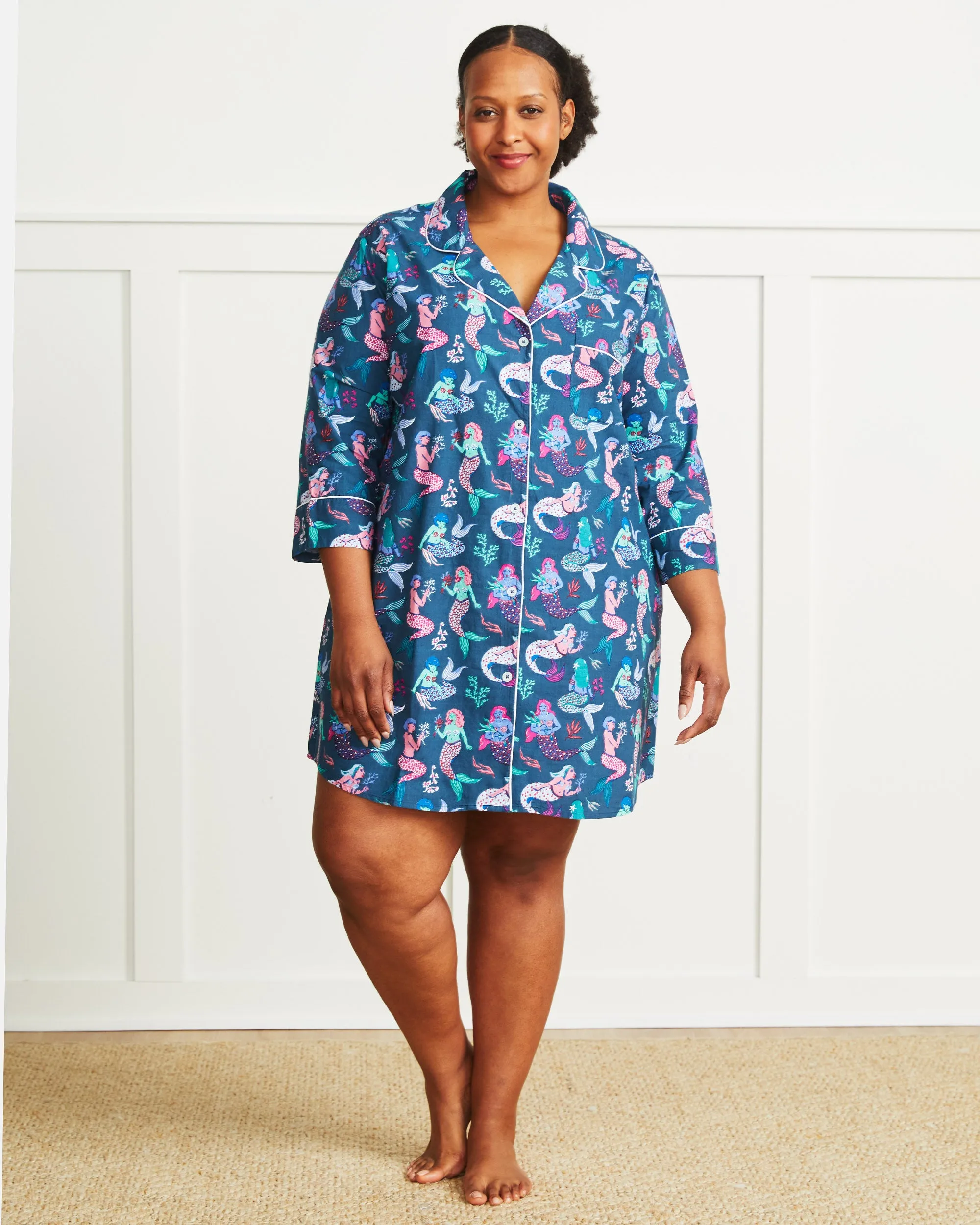 Mythical Mermaids - Sleep Shirt - Shoreline Blue