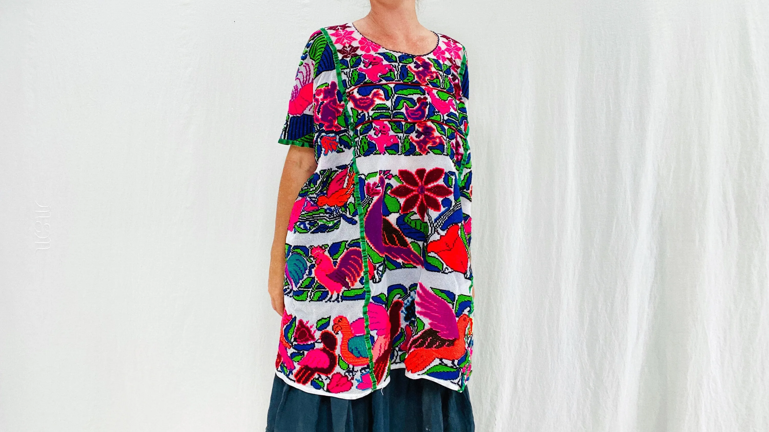 Oaxacan Huipil. Hand Embroidered. Nasavi Mixteco. Guerrero, Mexico.