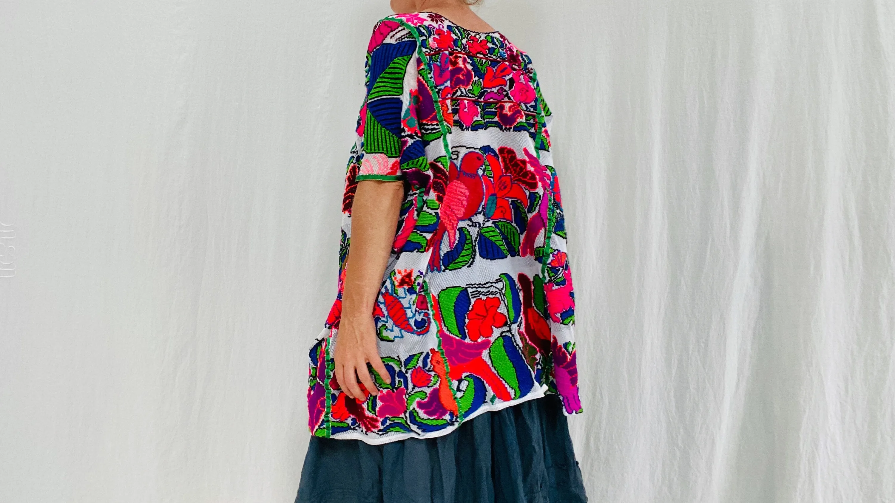 Oaxacan Huipil. Hand Embroidered. Nasavi Mixteco. Guerrero, Mexico.