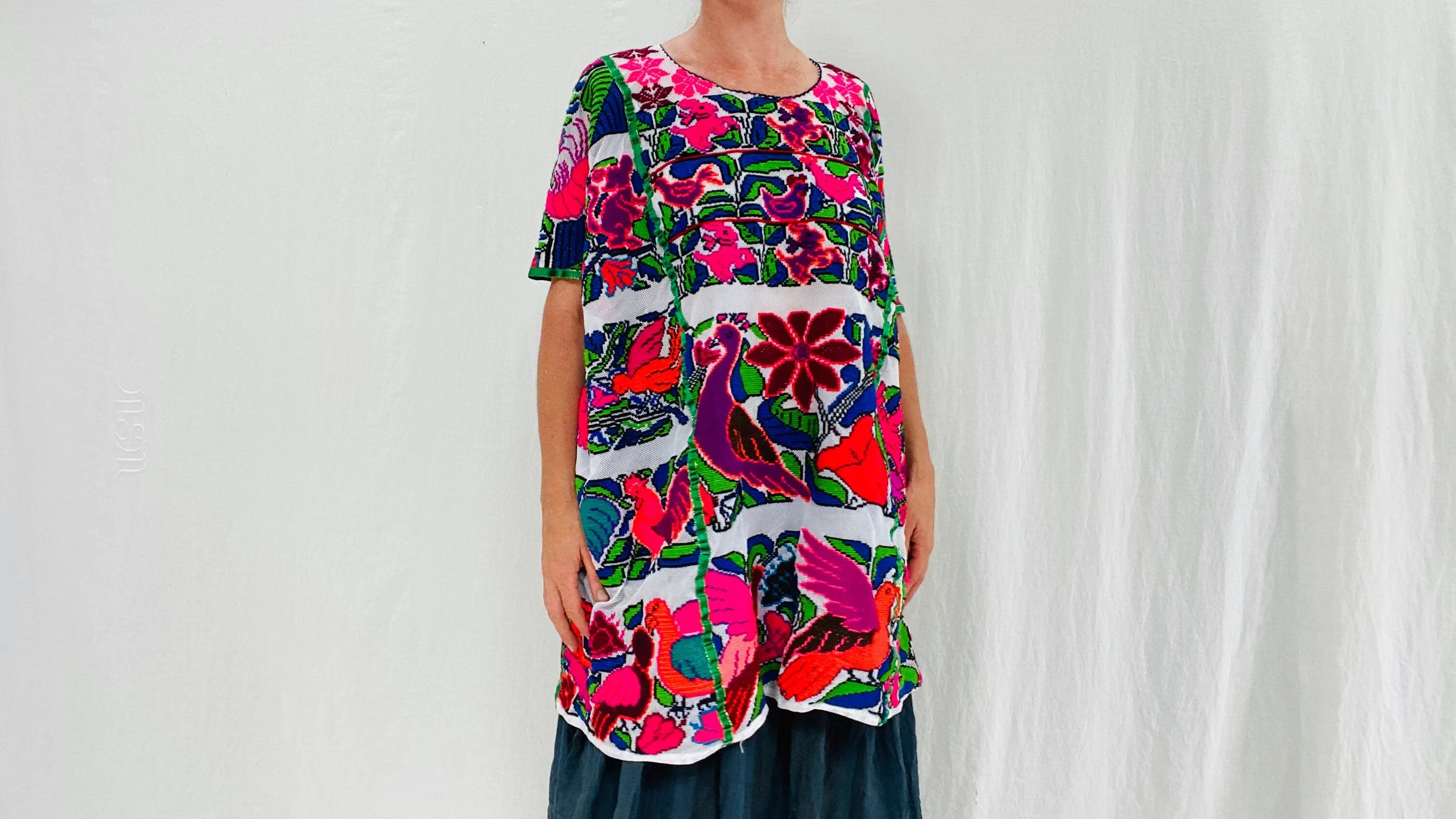 Oaxacan Huipil. Hand Embroidered. Nasavi Mixteco. Guerrero, Mexico.