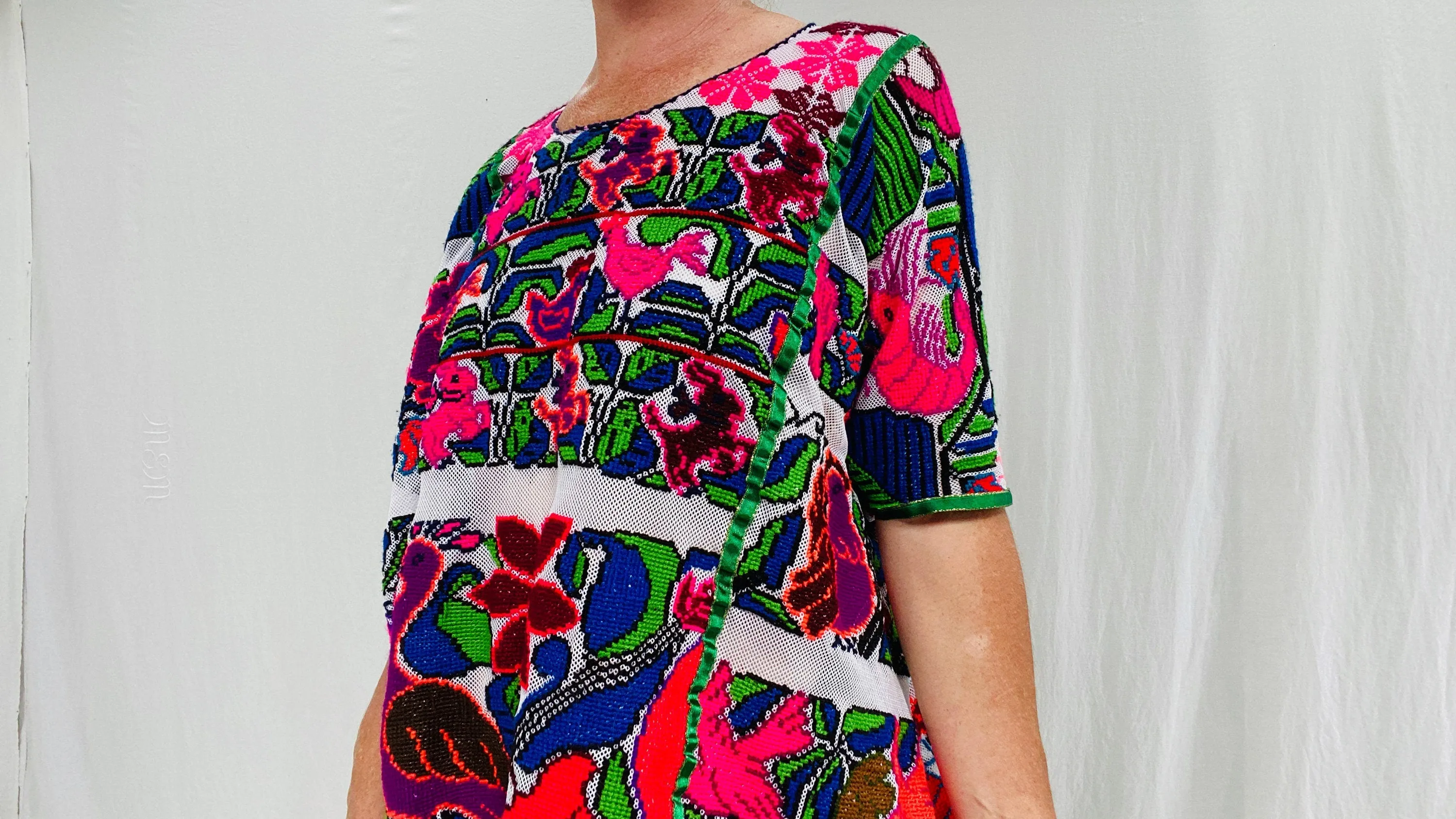 Oaxacan Huipil. Hand Embroidered. Nasavi Mixteco. Guerrero, Mexico.
