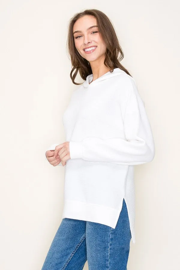 Off White Cloudy Knit Hoodie