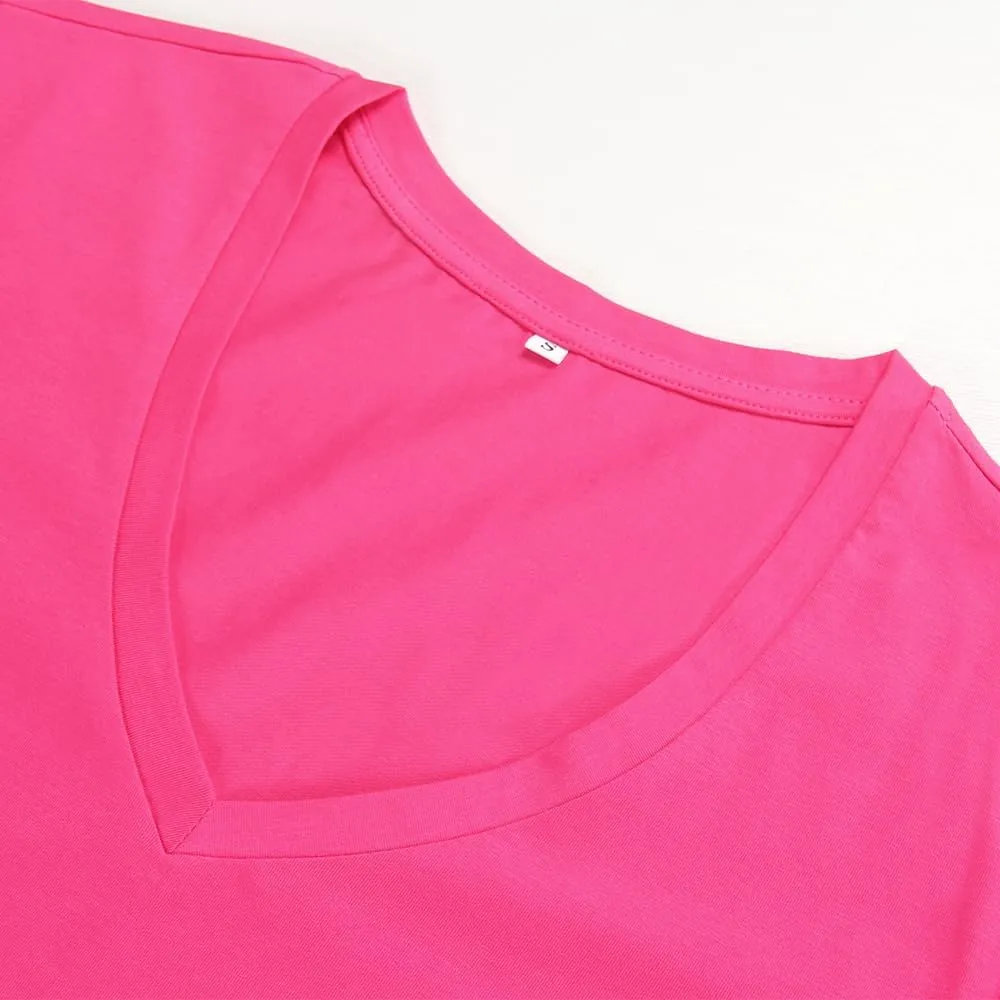 PALINDA Women's Classic Fit T Shirts Short Sleeve V Neck Casual Tee Shirt Summer Tops