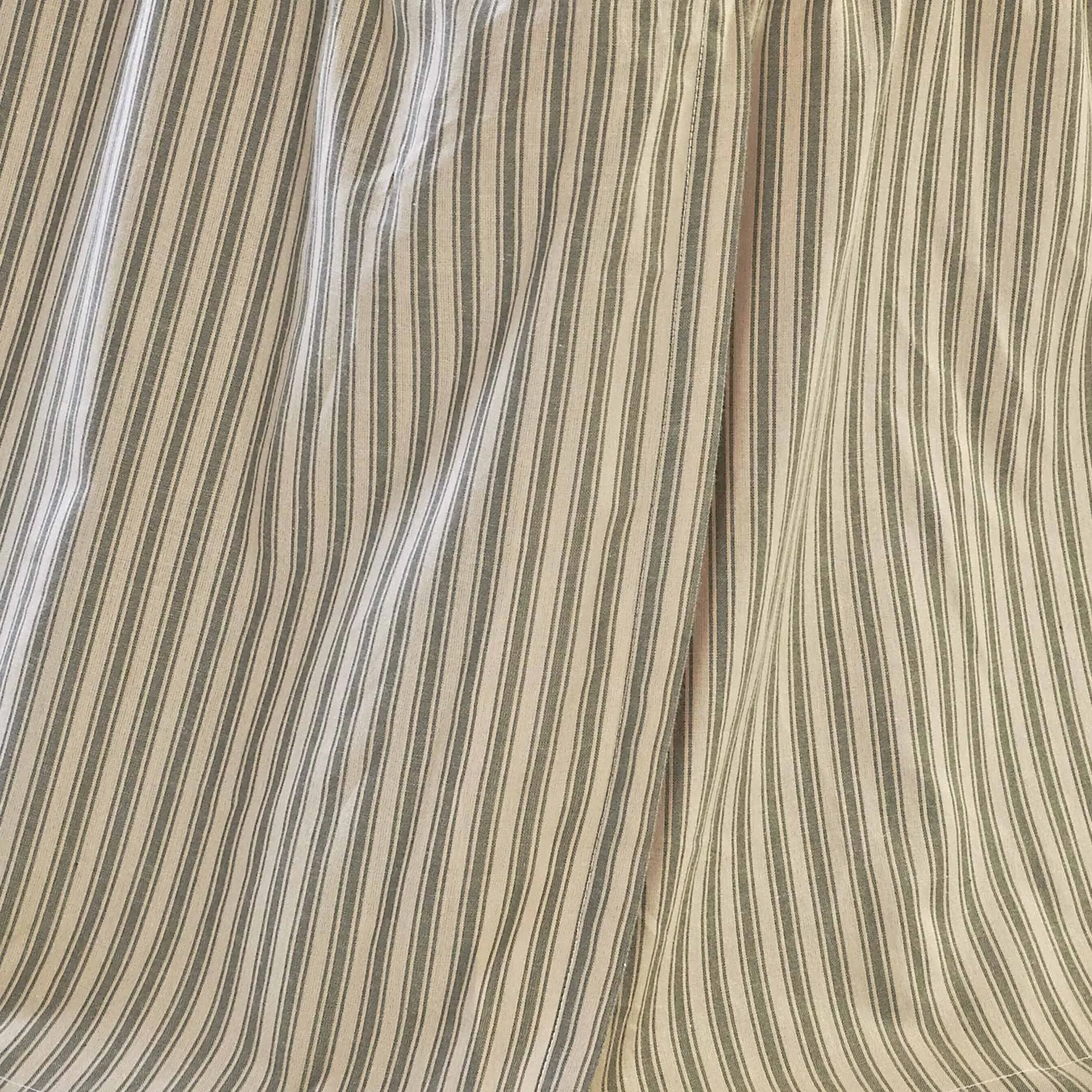 Prairie Winds Green Ticking Stripe Bed Skirt