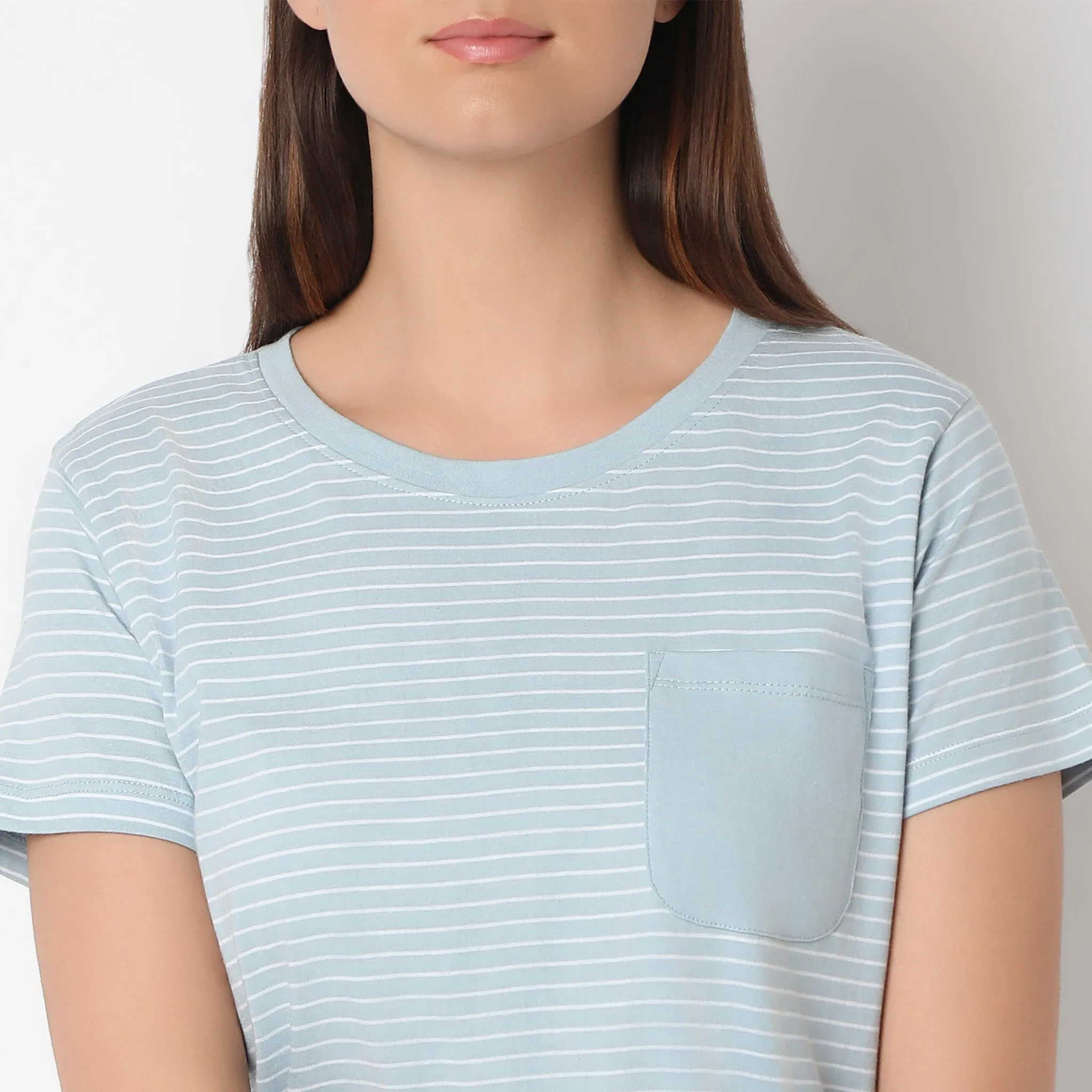 Regular Fit Striped Lounge Top