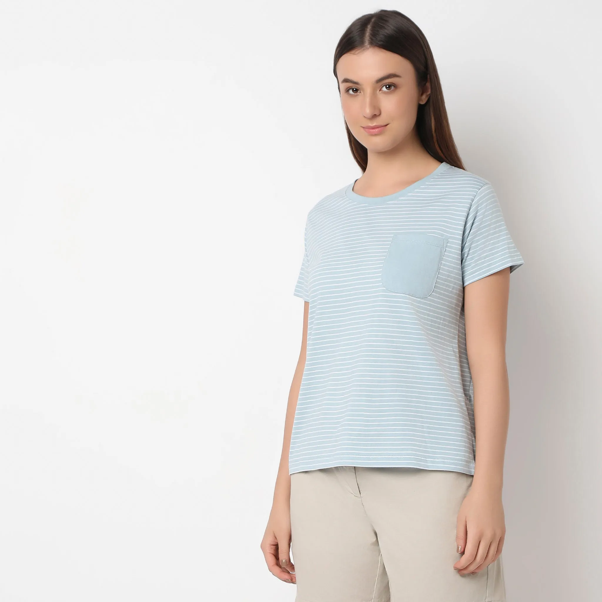 Regular Fit Striped Lounge Top
