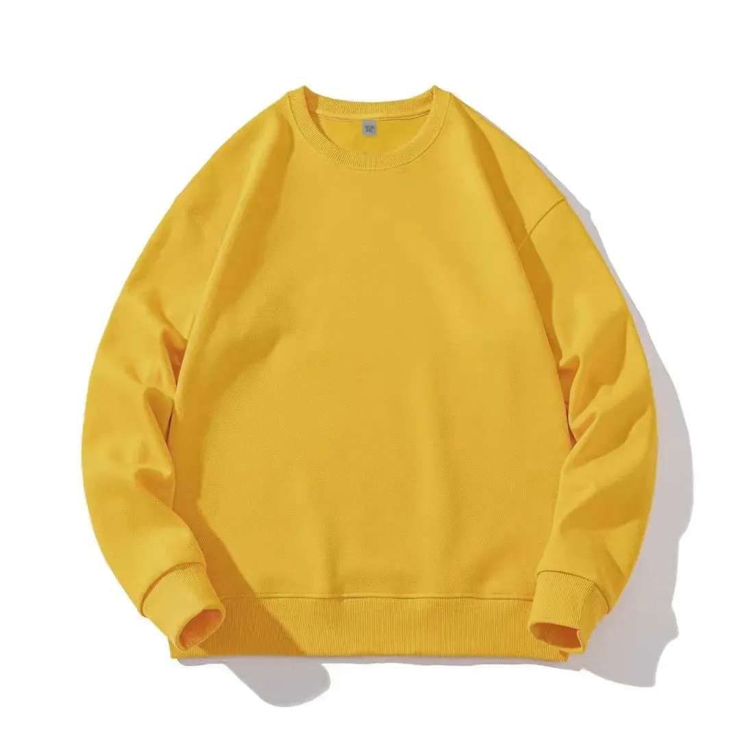 Solid Color Men/Women Sweatshirts New Autumn Winter Casual Cotton Pullovers Hoodies Heavyweight Oversized Classic Knit Pullover