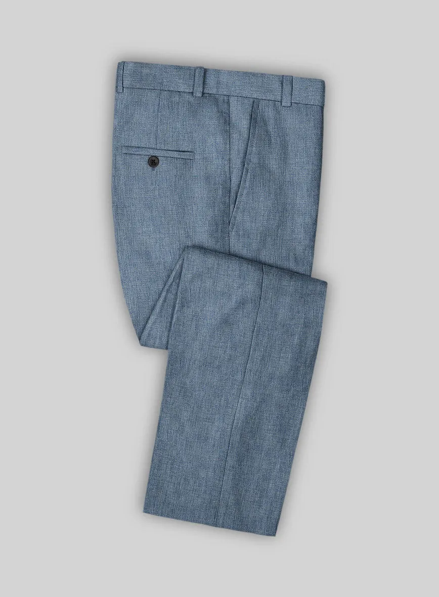 Stylbiella Spring Blue Linen Pants