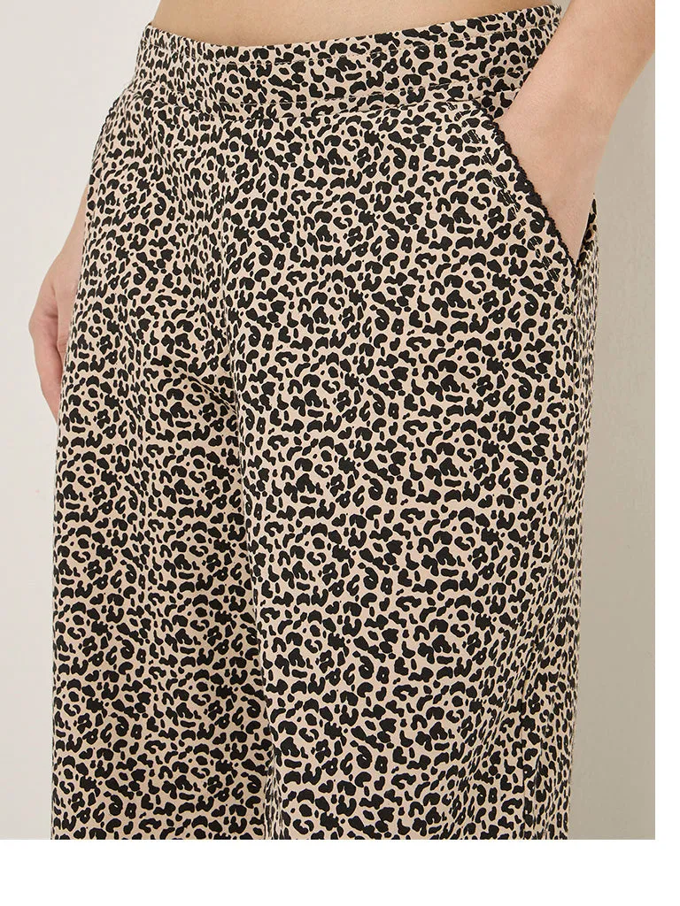 Superstar Black Animal Printed High-Rise Cotton-Blend Pants