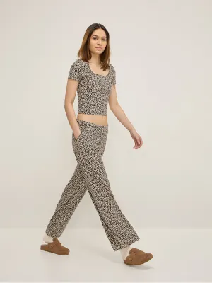 Superstar Black Animal Printed High-Rise Cotton-Blend Pants