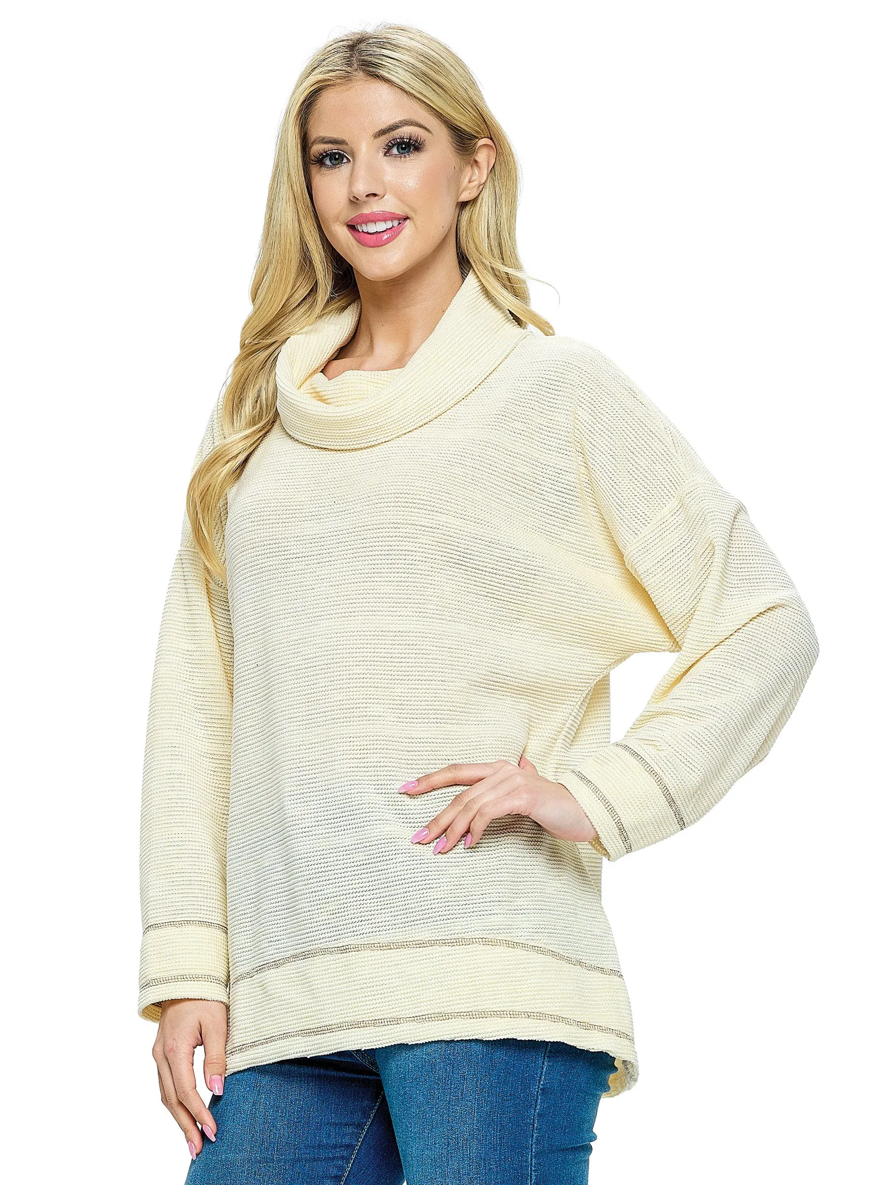 Sweater Top Slouchy Oversized Cowl Neck
