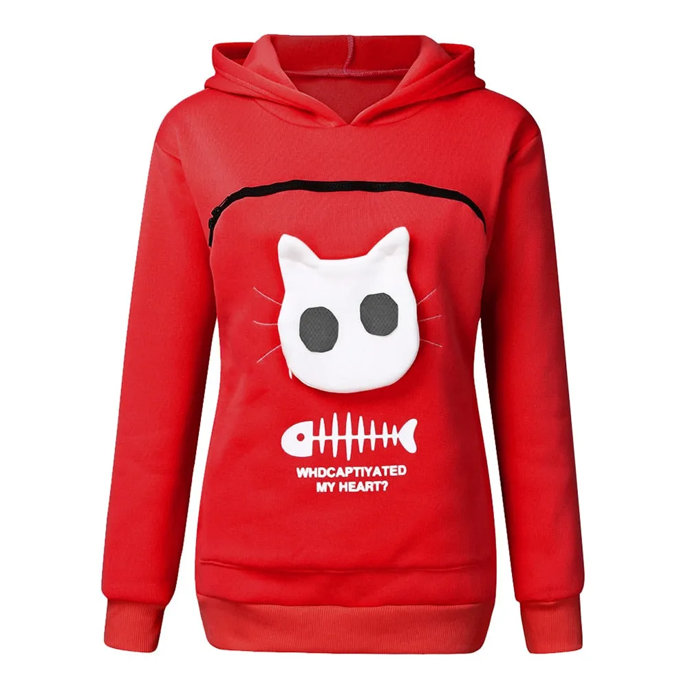 Sweatshirt Cat Lovers Hoodie Kangaroo pocket