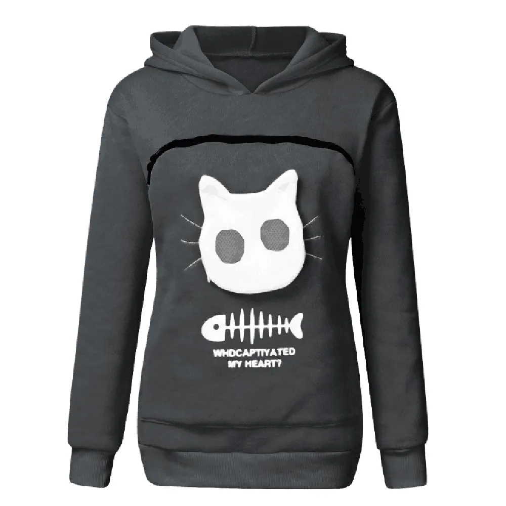 Sweatshirt Cat Lovers Hoodie Kangaroo pocket