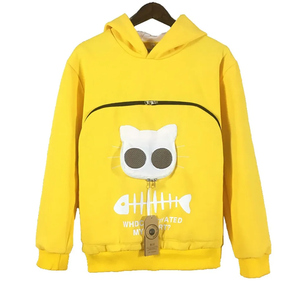 Sweatshirt Cat Lovers Hoodie Kangaroo pocket