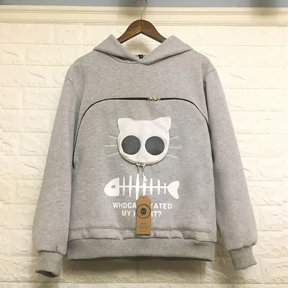 Sweatshirt Cat Lovers Hoodie Kangaroo pocket