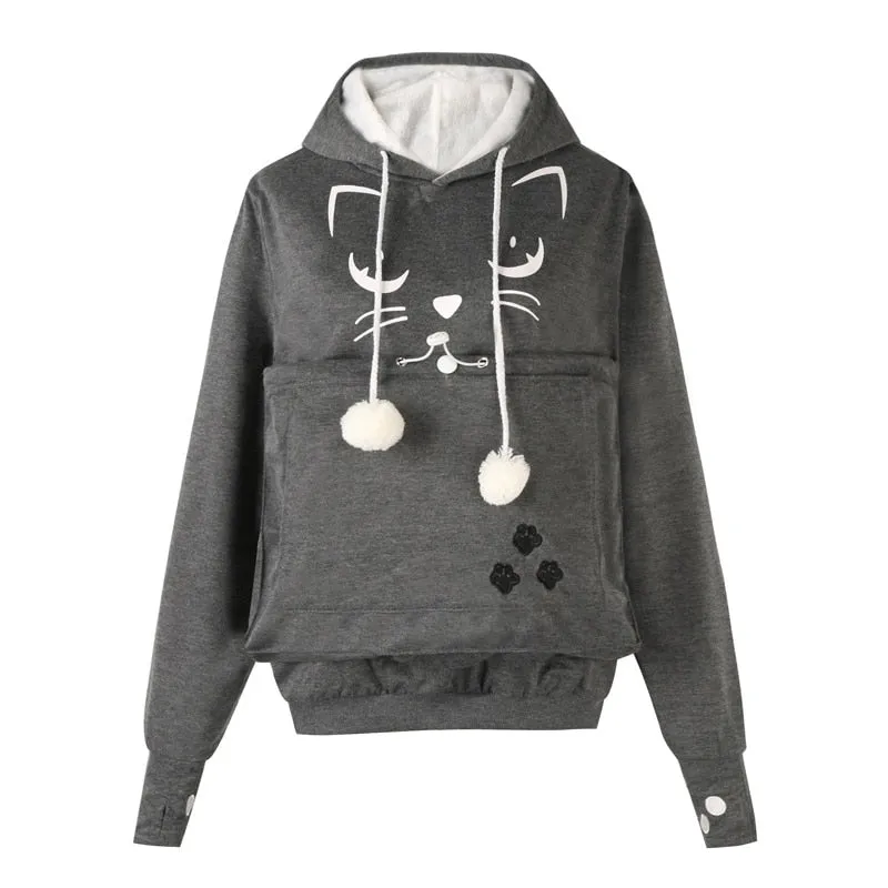 Sweatshirt Cat Lovers Hoodie Kangaroo pocket