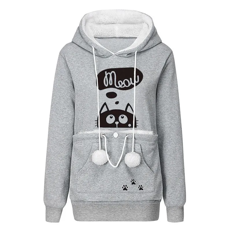 Sweatshirt Cat Lovers Hoodie Kangaroo pocket