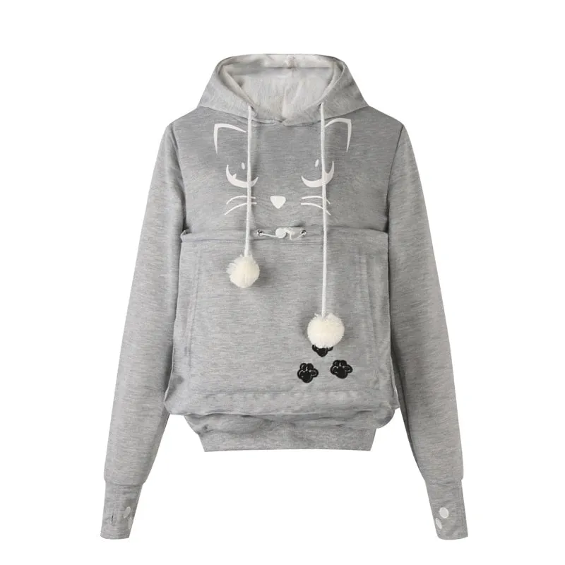 Sweatshirt Cat Lovers Hoodie Kangaroo pocket