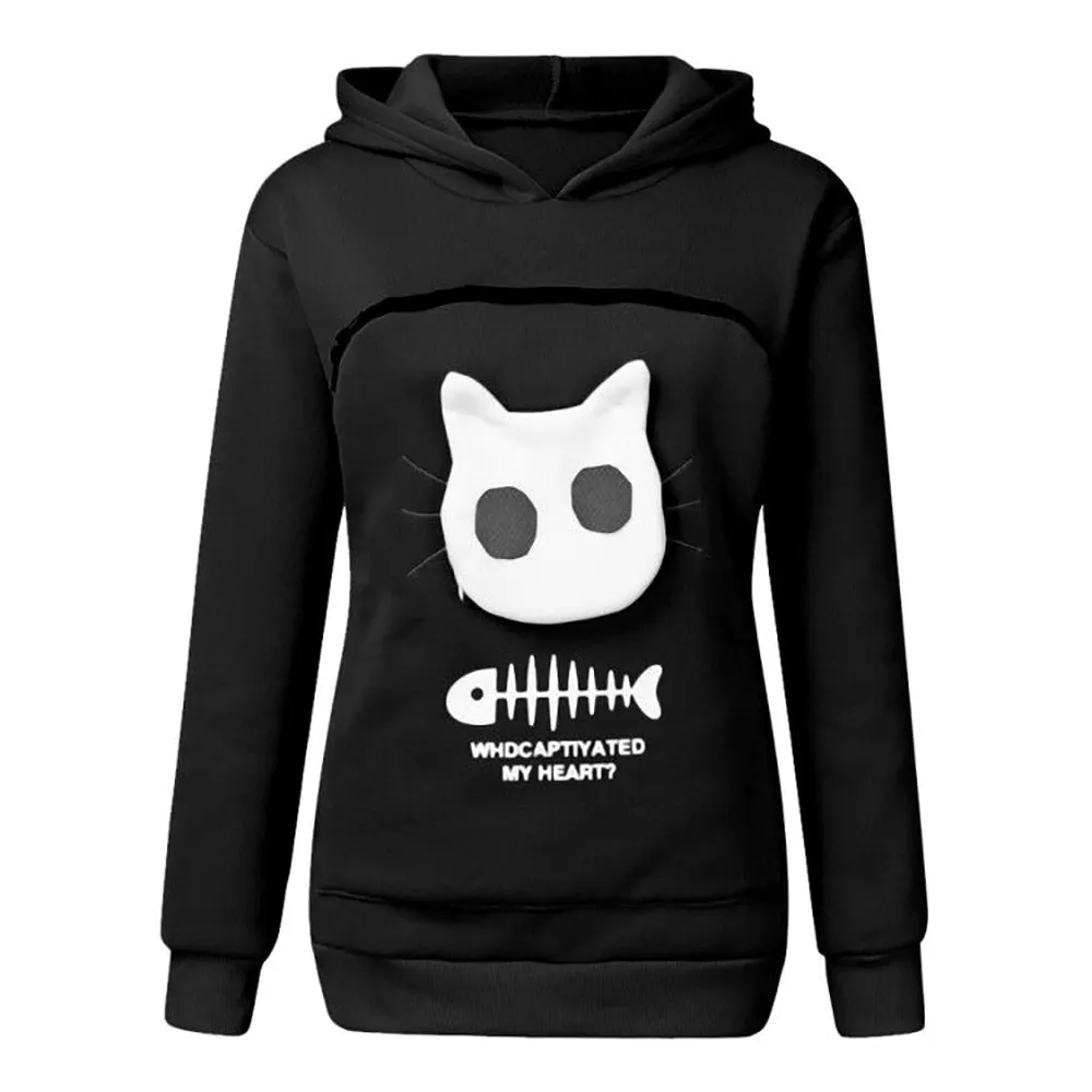 Sweatshirt Cat Lovers Hoodie Kangaroo pocket
